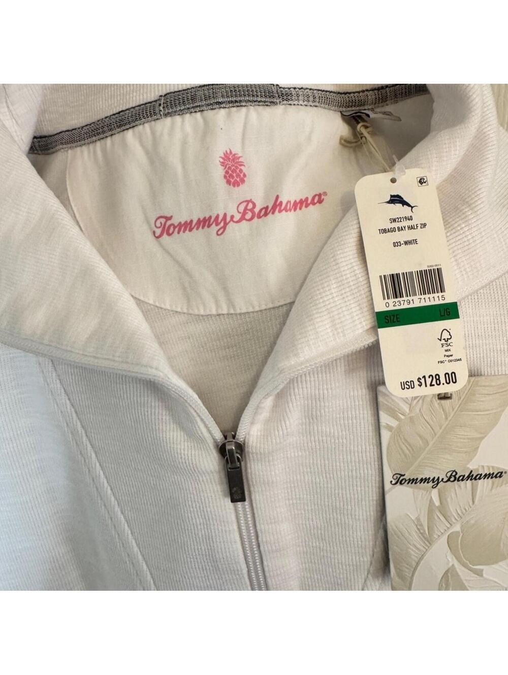 Tommy Bahama Tobago Bay Women's White Sweatshirt Lrg 12/14